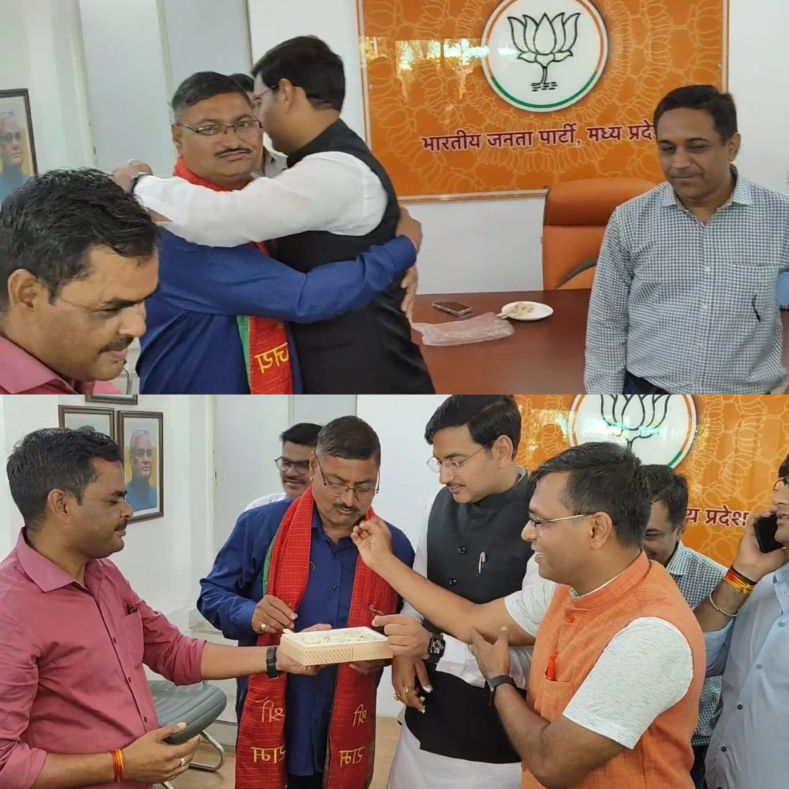 भोपाल में प्रदेश BJP कार्यालय में पत्रकार विनोद शर्मा ने पत्रकार साथियों के बीच मनाया जन्मदिन, मीडिया प्रभारी आशीष अग्रवाल भी रहे मौजूद, देखें वीडियो भोपाल में प्रदेश BJP कार्यालय में पत्रकार विनोद शर्मा ने पत्रकार साथियों के बीच मनाया जन्मदिन, मीडिया प्रभारी आशीष अग्रवाल भी रहे मौजूद, देखें वीडियो